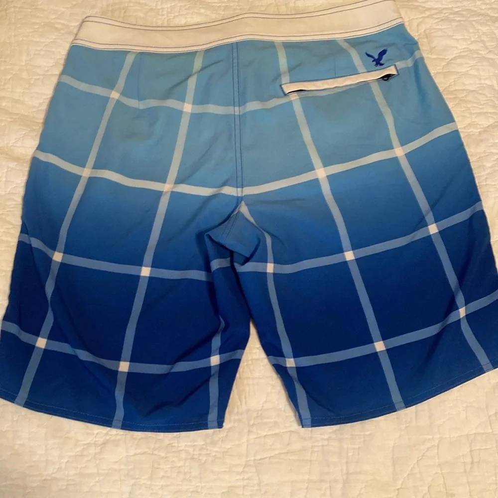 American Eagle Outfitters Blue‎ Board Shorts Gradient Plaid